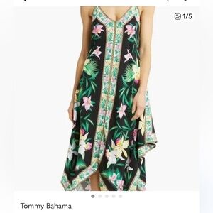 Floral Black and Green Dress